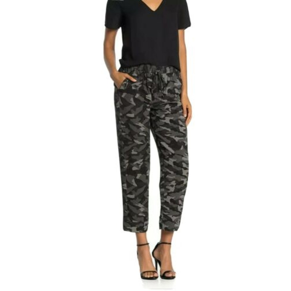 Joie Ceylon Camo Printed‎ Pants, Color CAVIAR SZ L